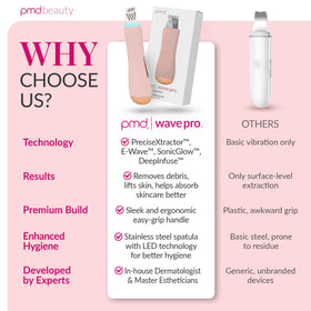 PMD Wave Pro Skin Spatula with skincare products