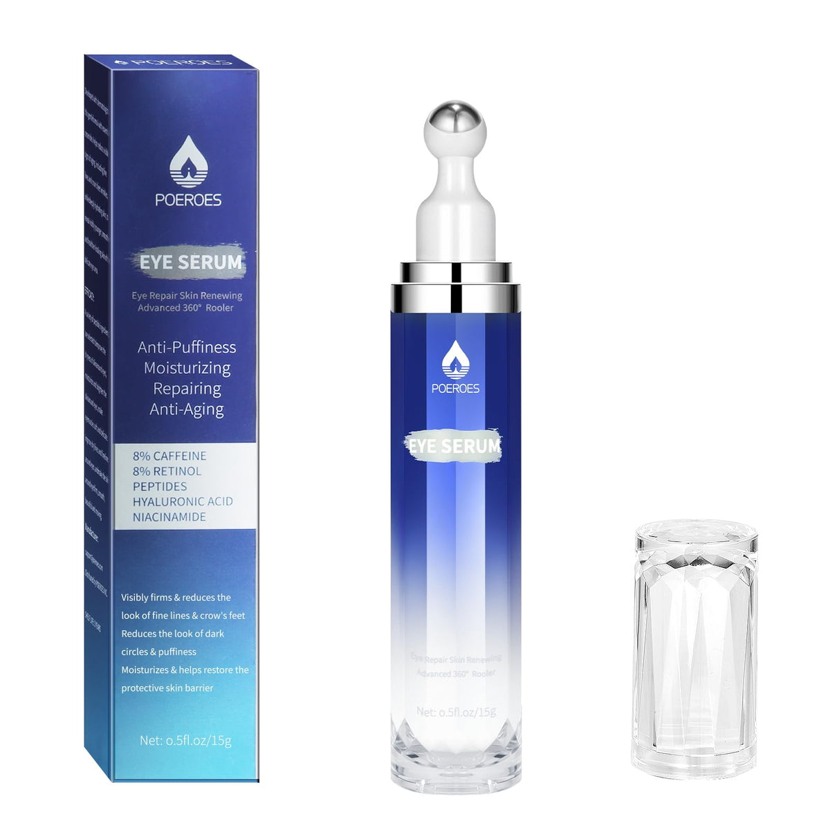 POEROES Eye Serum 0.5 Fl Oz front view