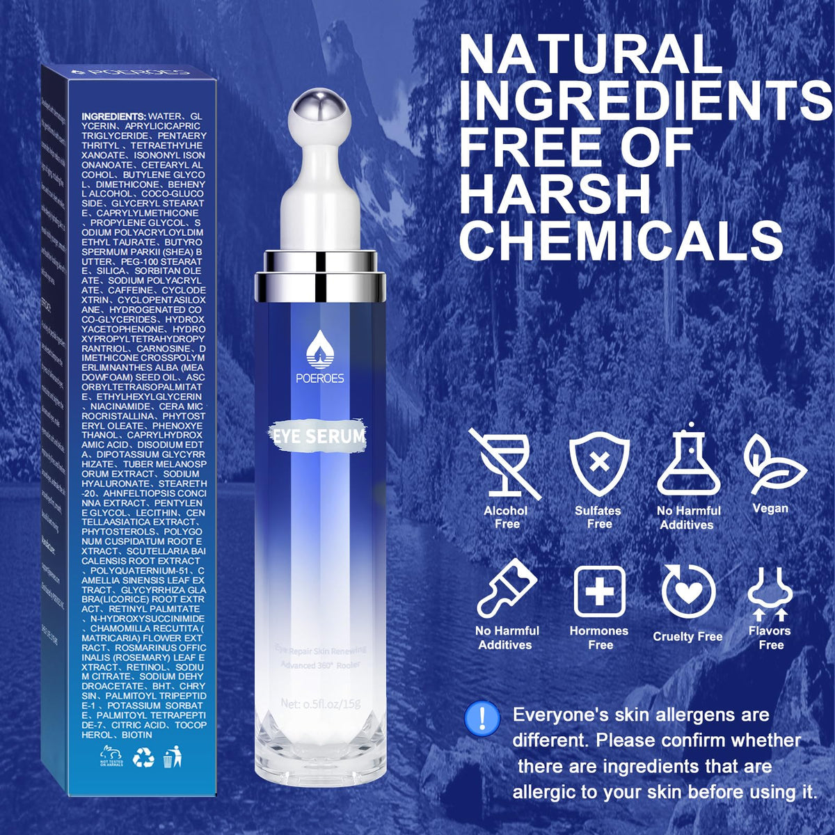 POEROES Eye Serum 360° roller ball close-up