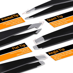 Pointed and slant tweezers from TsMADDTs set