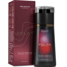 POLAR HAIR CARE Hair Dye Shampoo red bottle front view