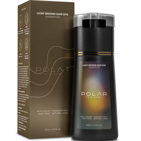 POLAR HAIR CARE Light Brown Hair Dye Shampoo bottle front view