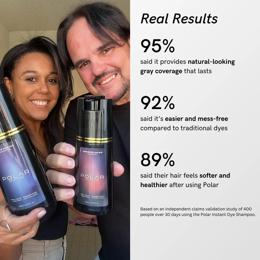 POLAR HAIR CARE Light Brown Hair Dye Shampoo texture close-up