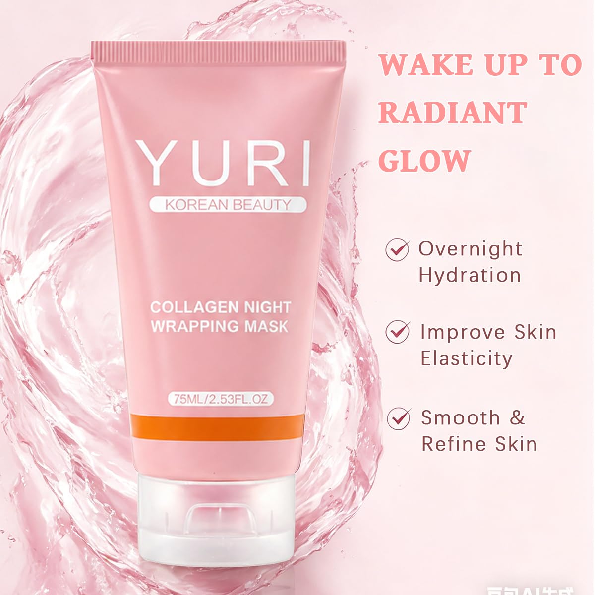 POLAR HAIR YURI Collagen Mask application on skin