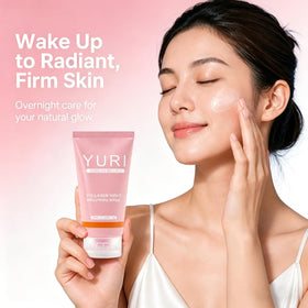 POLAR HAIR YURI Collagen Mask during nighttime skincare routine