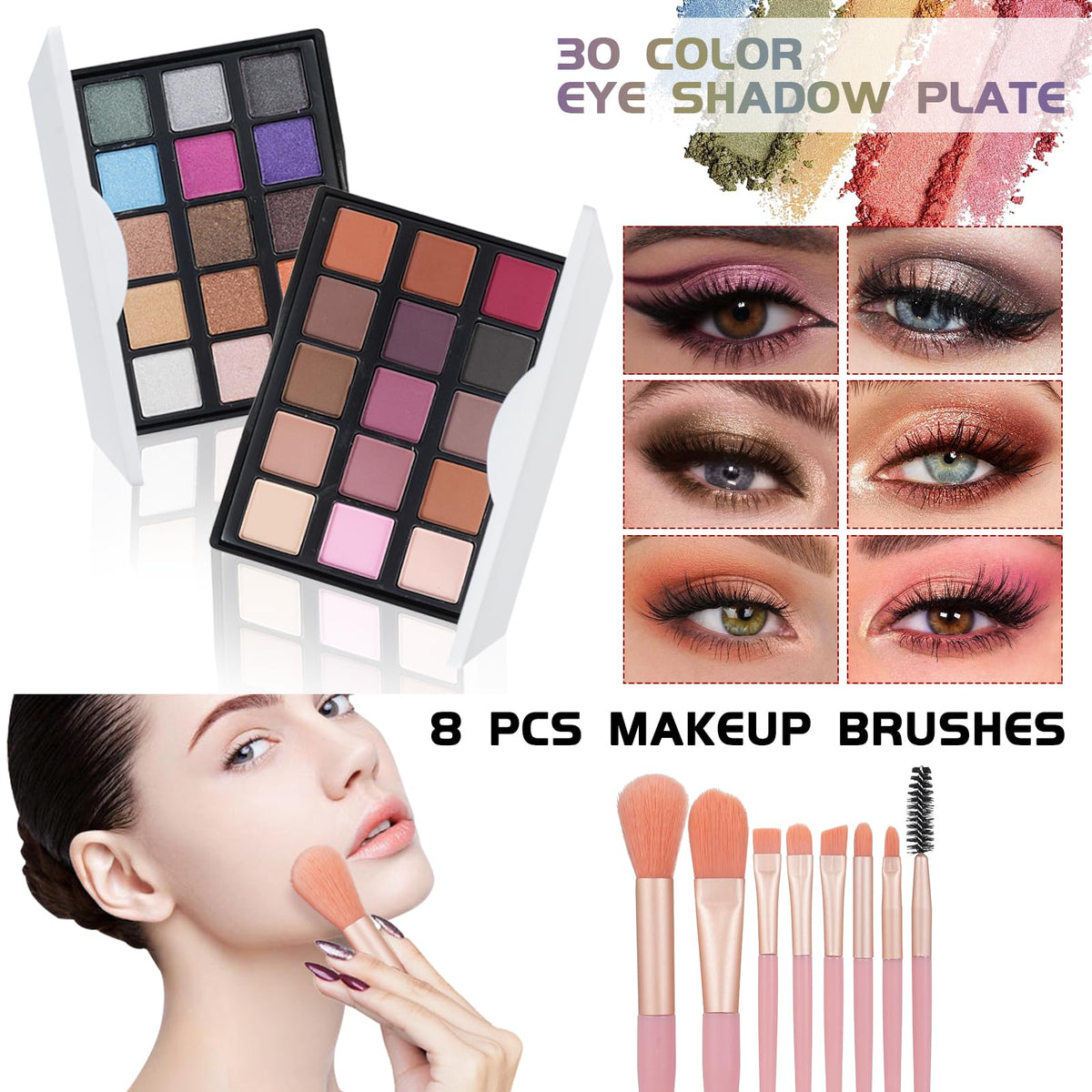 pomcral All In One Makeup Kit eyeshadow palette close-up