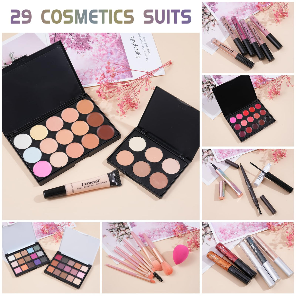 pomcral All In One Makeup Kit lifestyle scene with user applying makeup
