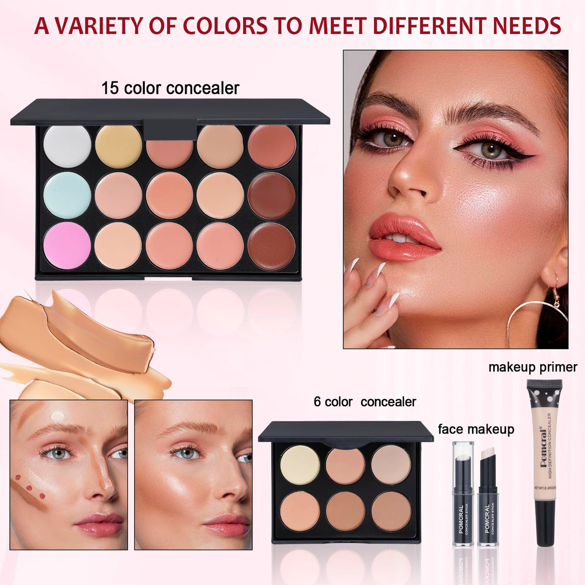 pomcral lip gloss and lipstick set displayed