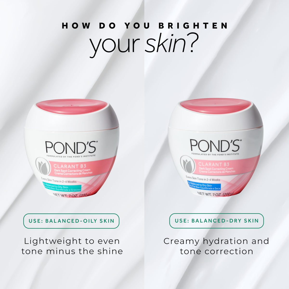 POND'S Clarant B3 cream ingredients list on packaging
