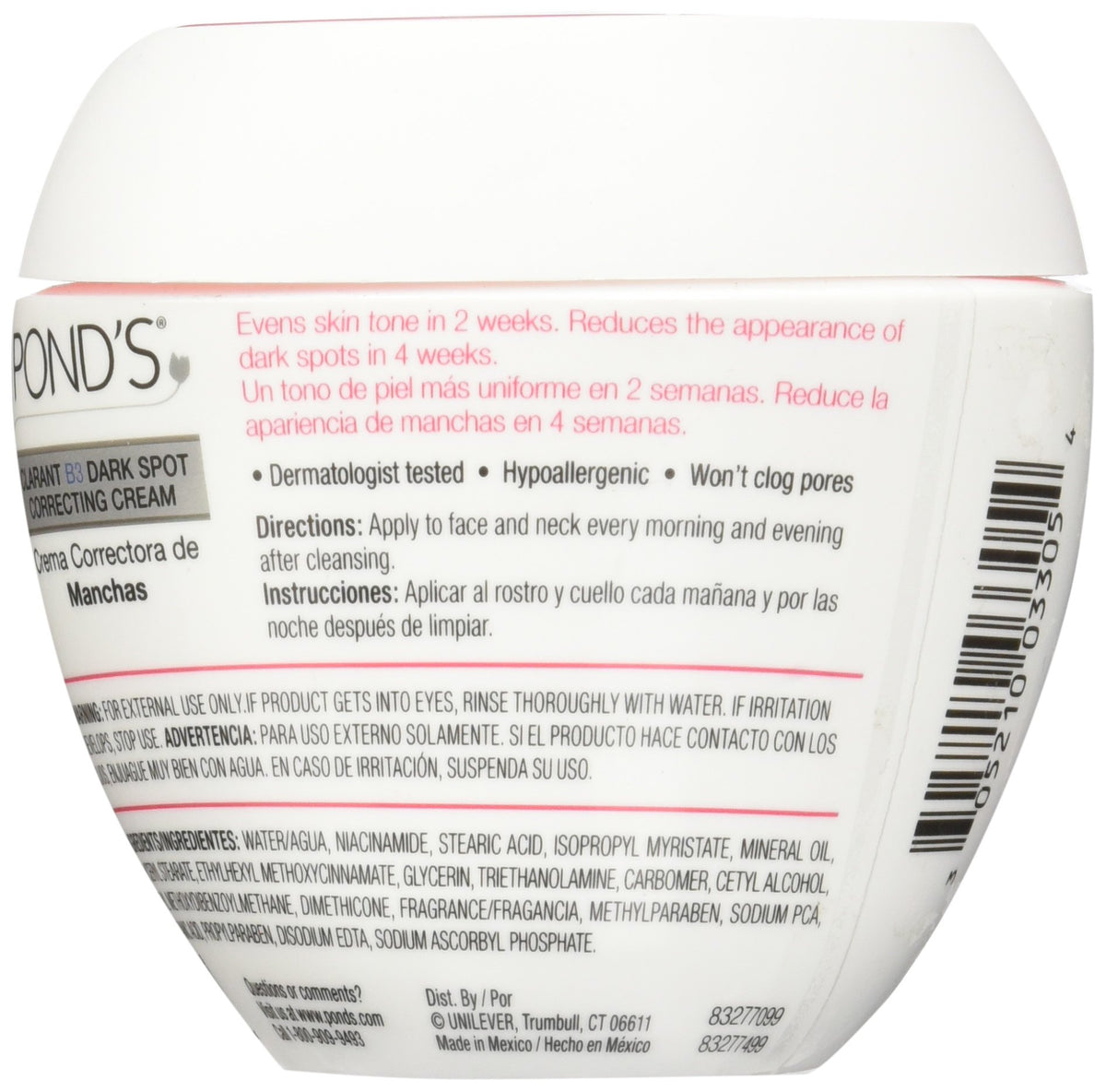 POND'S Dark Spot Skin Cream packaging side view