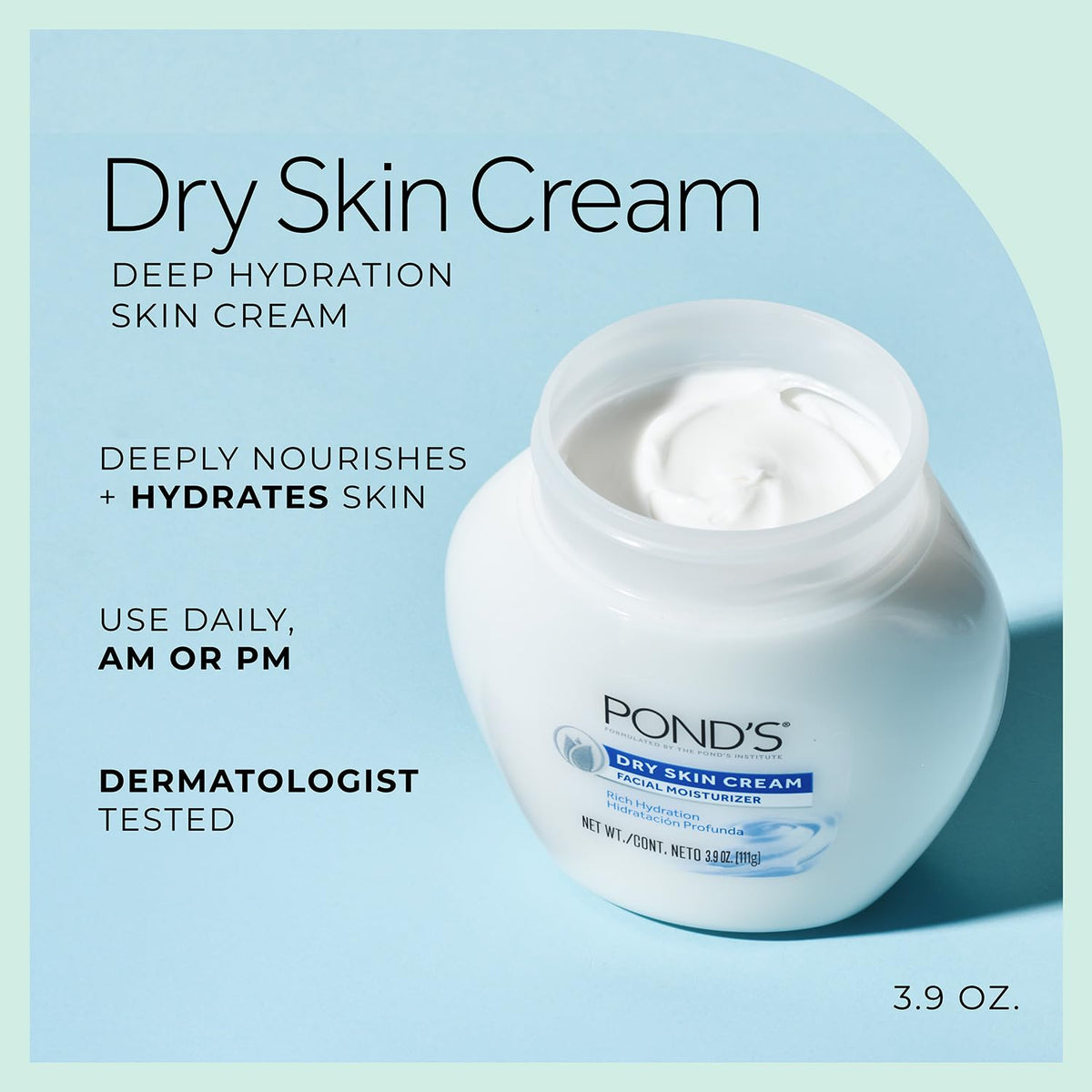 POND'S Dry Skin Cream 3.9 Oz jar with product label visible