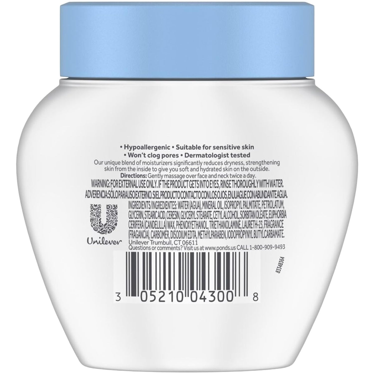 POND'S Dry Skin Cream jar showing creamy texture