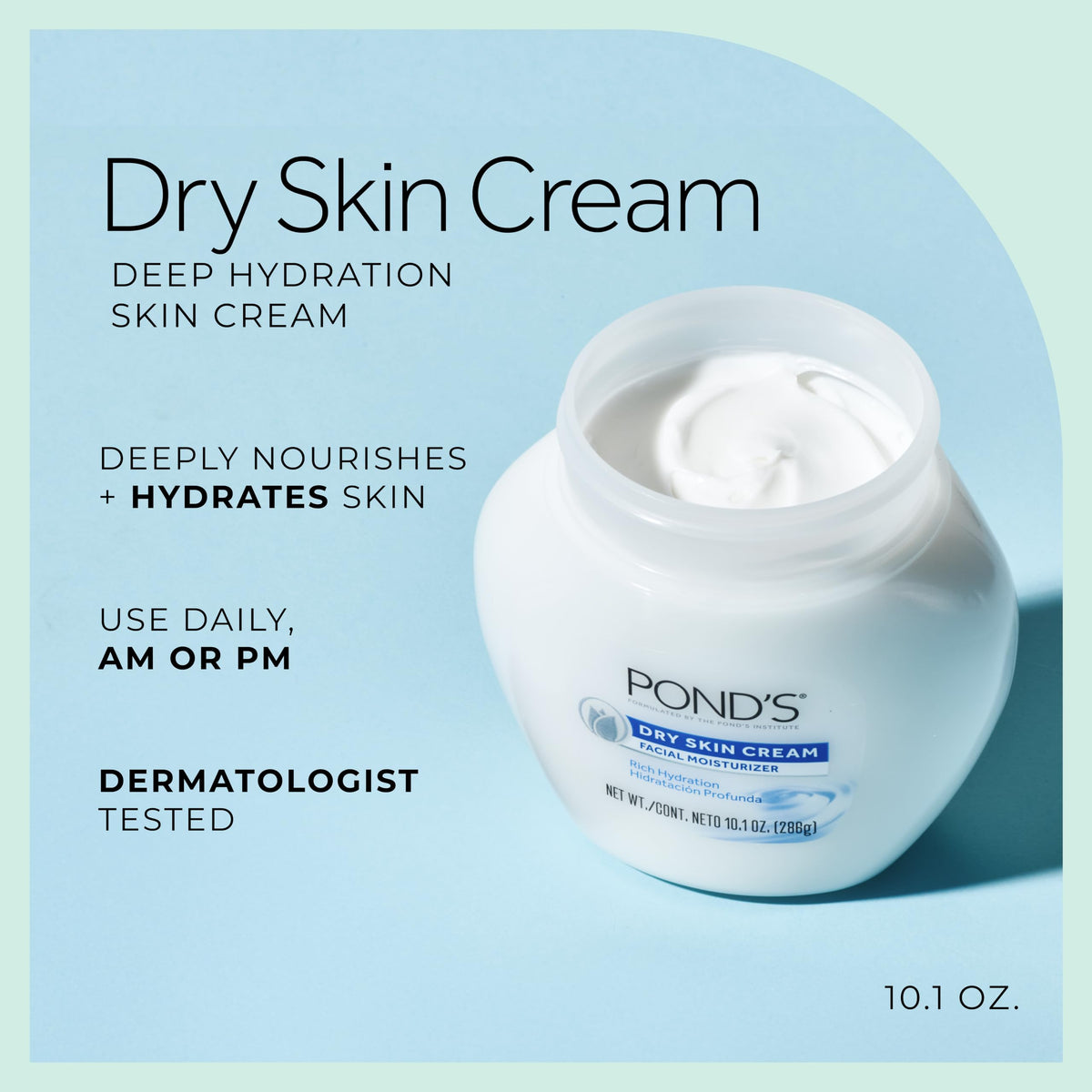 POND'S Dry Skin Cream texture close-up on hand
