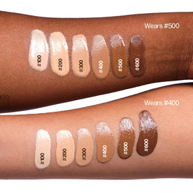 Poom Natural Glow Hydrating Foundation Deep Tan Neutral #500 in a makeup setting