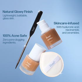 Poom Natural Glow Hydrating Foundation Deep Tan Neutral #500 swatch on hand