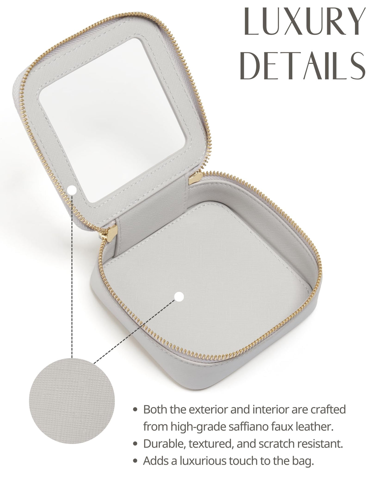 Popvibe clear cosmetic bag with light gold hardware
