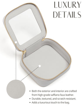 Popvibe clear cosmetic bag with light gold hardware