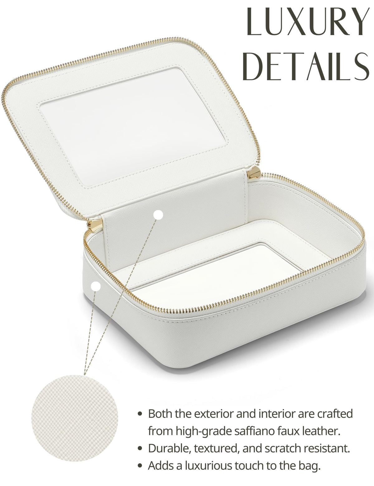 Popvibe Clear Makeup Bag compact size in a handbag