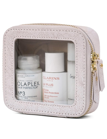 Popvibe Clear Makeup Bag front view in light pink