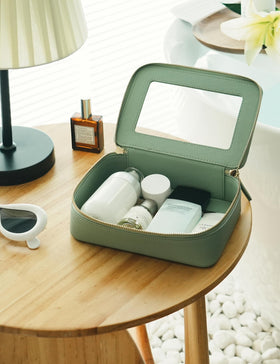 Popvibe Clear Makeup Bag in a travel luggage