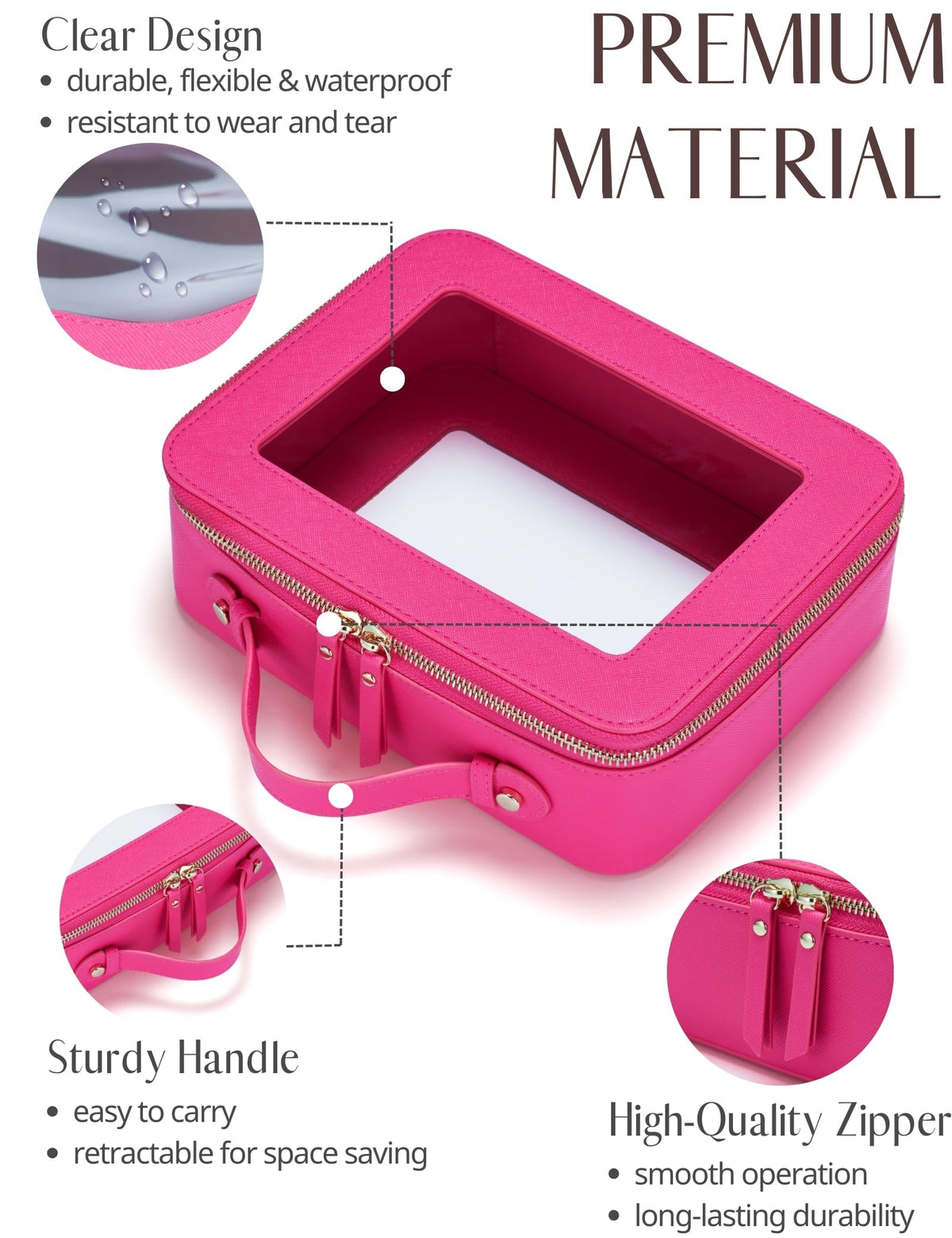 Popvibe Clear Makeup Bag interior showing spacious design