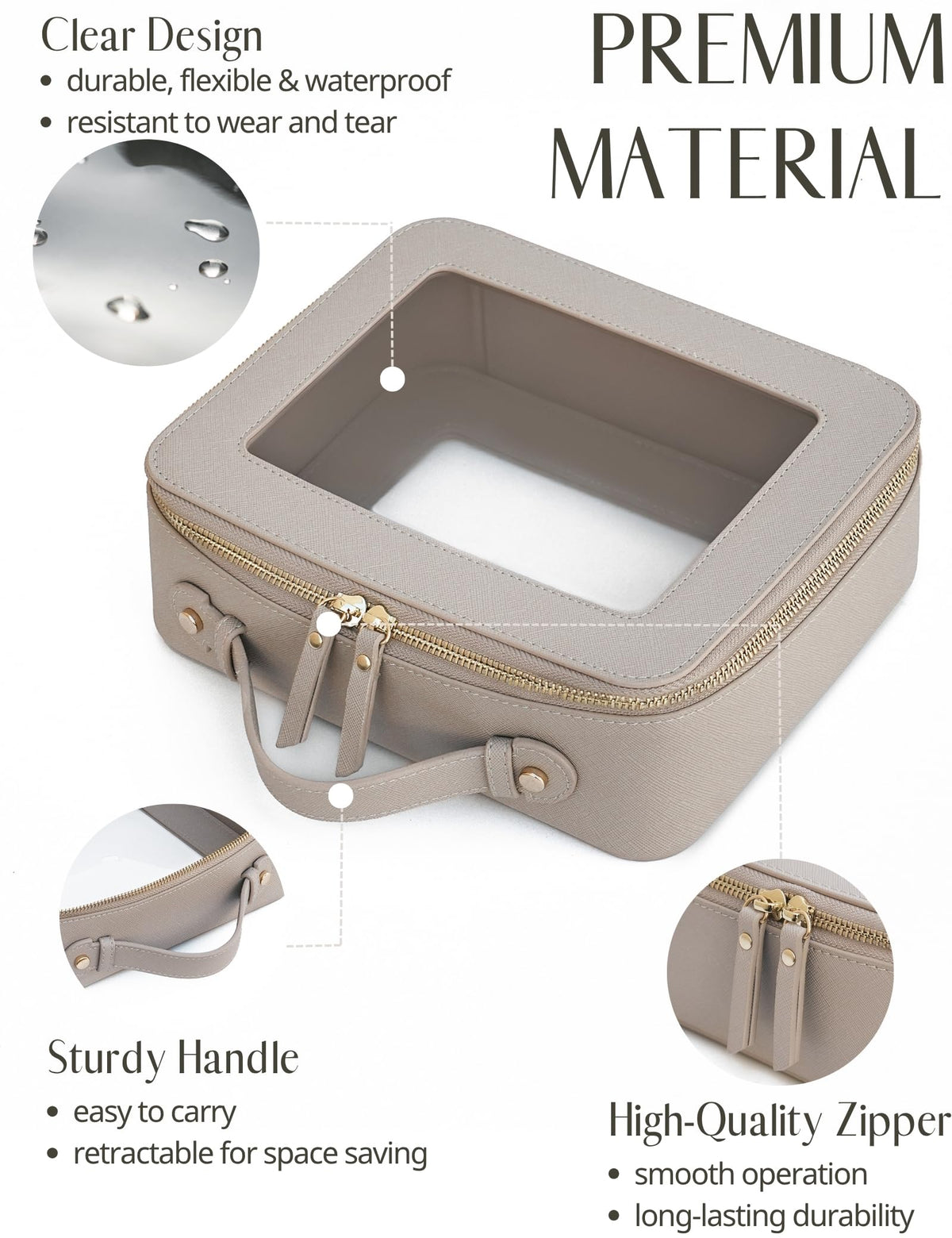 Popvibe Clear Makeup Bag interior showing spacious design