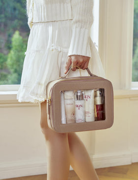 Popvibe Clear Makeup Bag lifestyle scene in use