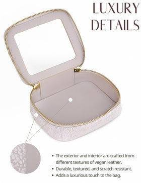 Popvibe Clear Makeup Bag lifestyle shot on a vanity