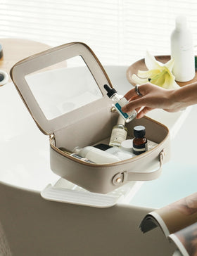 Popvibe Clear Makeup Bag showing waterproof material
