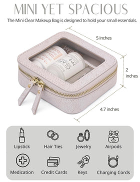 Popvibe Clear Makeup Bag showing zipper and gold hardware