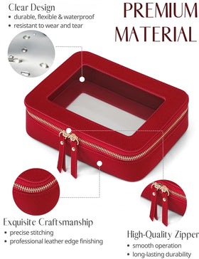 Popvibe Clear Makeup Bag showing zipper and hardware