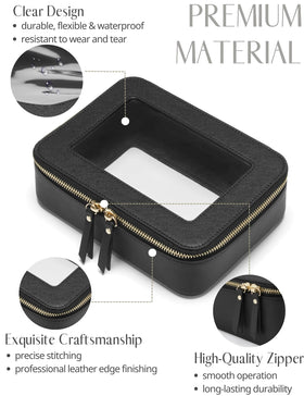 Popvibe Clear Makeup Bag side view showing transparent design