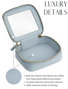 Popvibe Clear Makeup Bag side view with zipper