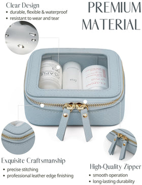 Popvibe Clear Makeup Bag with light gold hardware accents