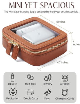 Popvibe Clear Makeup Bag with light gold hardware accents