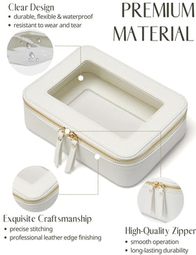 Popvibe Clear Makeup Bag with open zipper showing contents