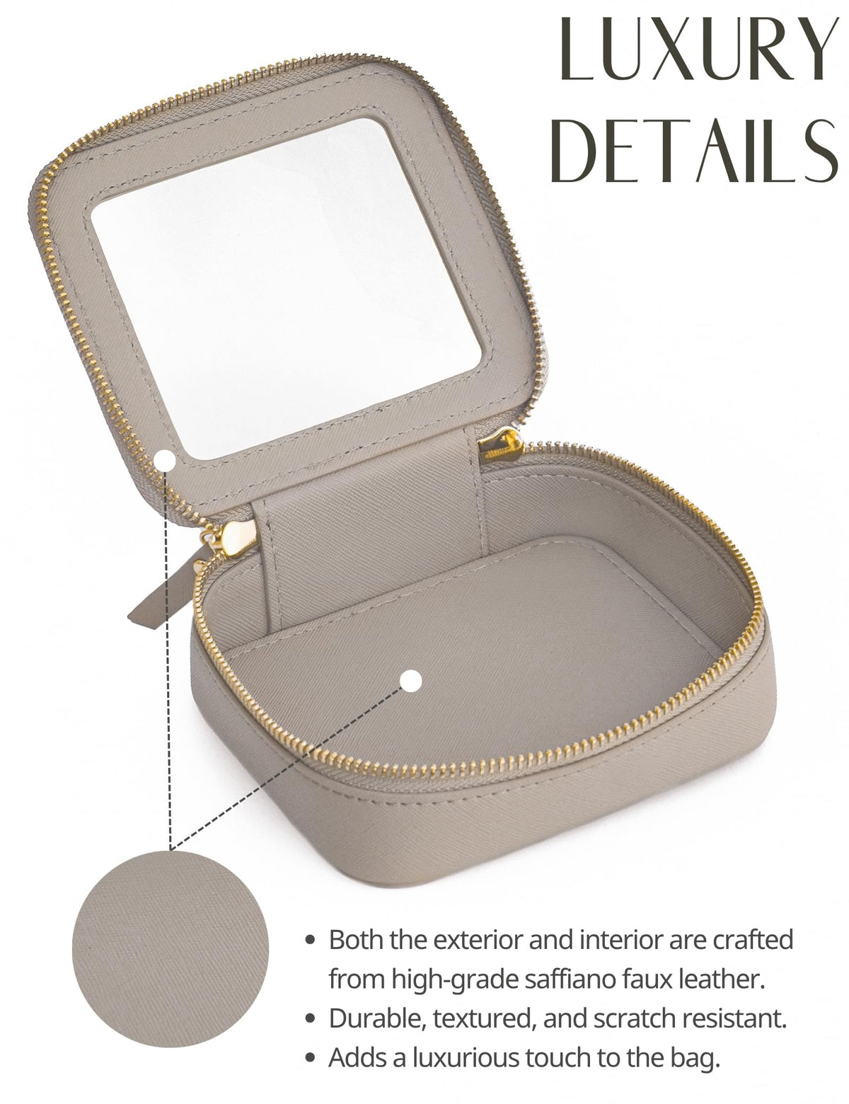 Popvibe Clear Makeup Bag with various daily essentials