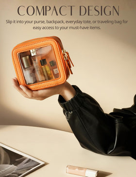 Popvibe Clear Makeup Bag with zipper closed