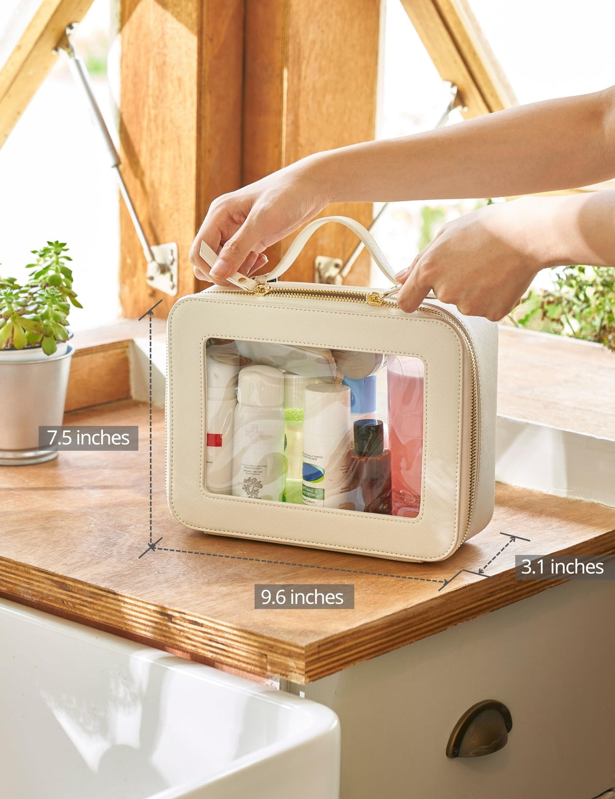 Popvibe Clear Makeup Case back view