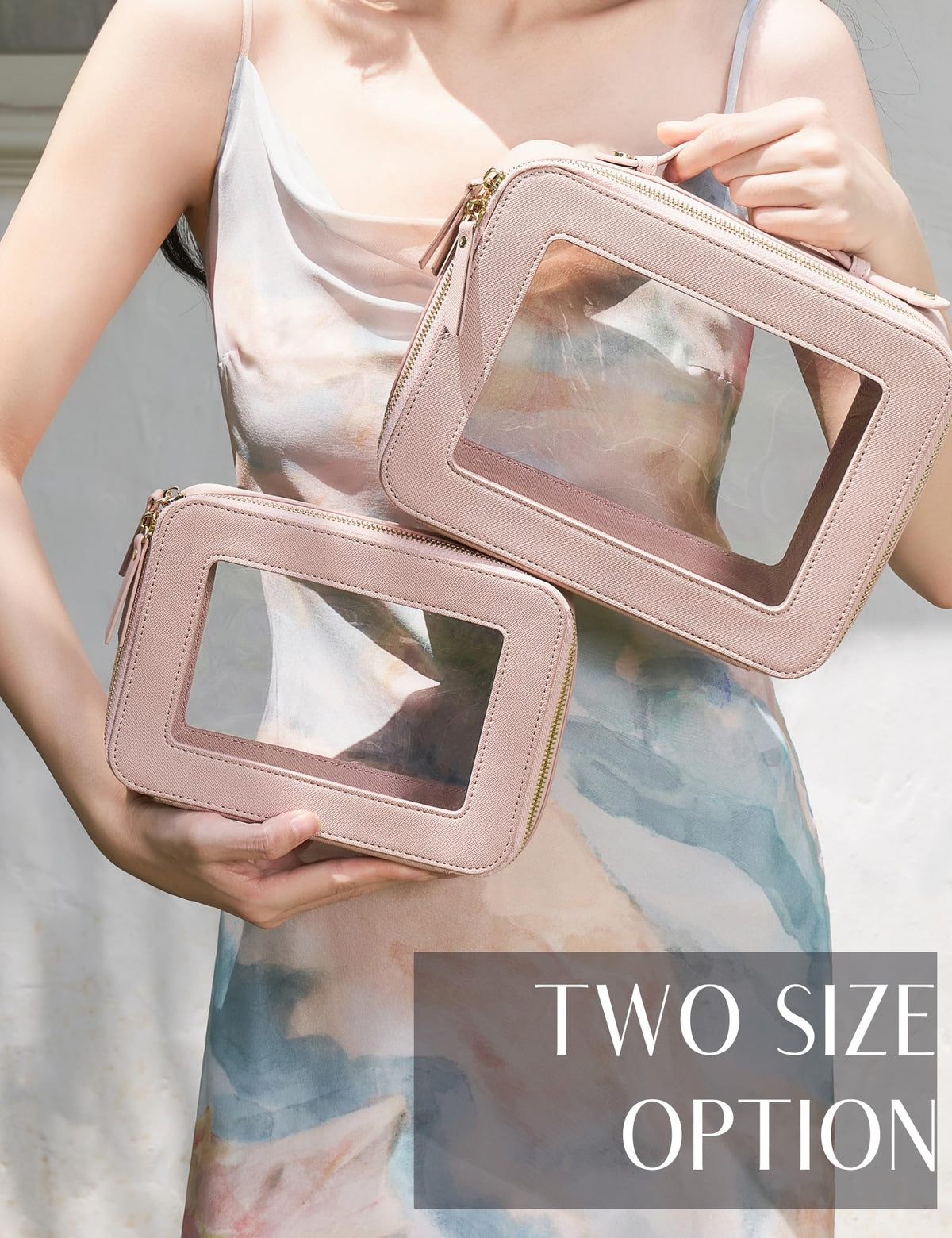 Popvibe Clear Makeup Case compact size comparison