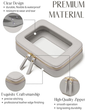 Popvibe clear makeup case interior view