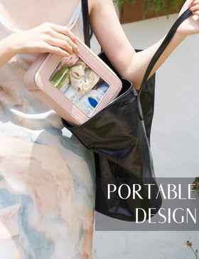 Popvibe Clear Makeup Case on a travel bag