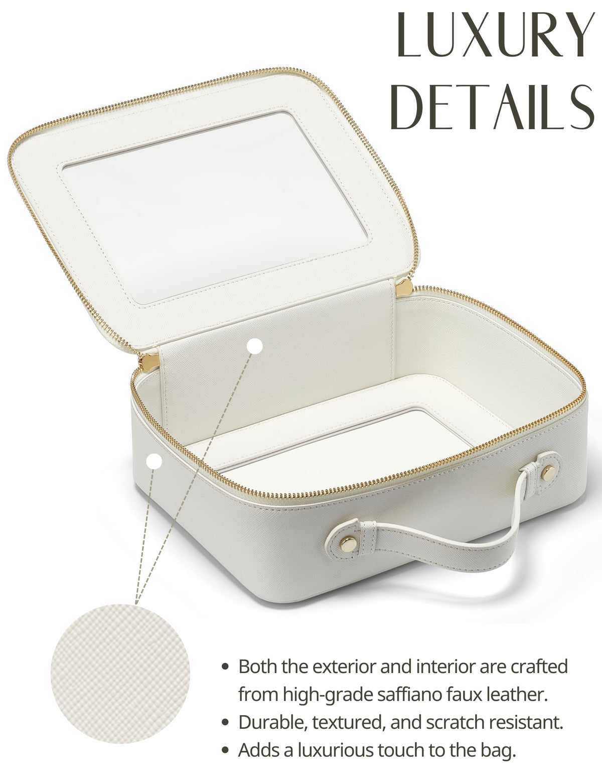 Popvibe Clear Makeup Case on a travel suitcase