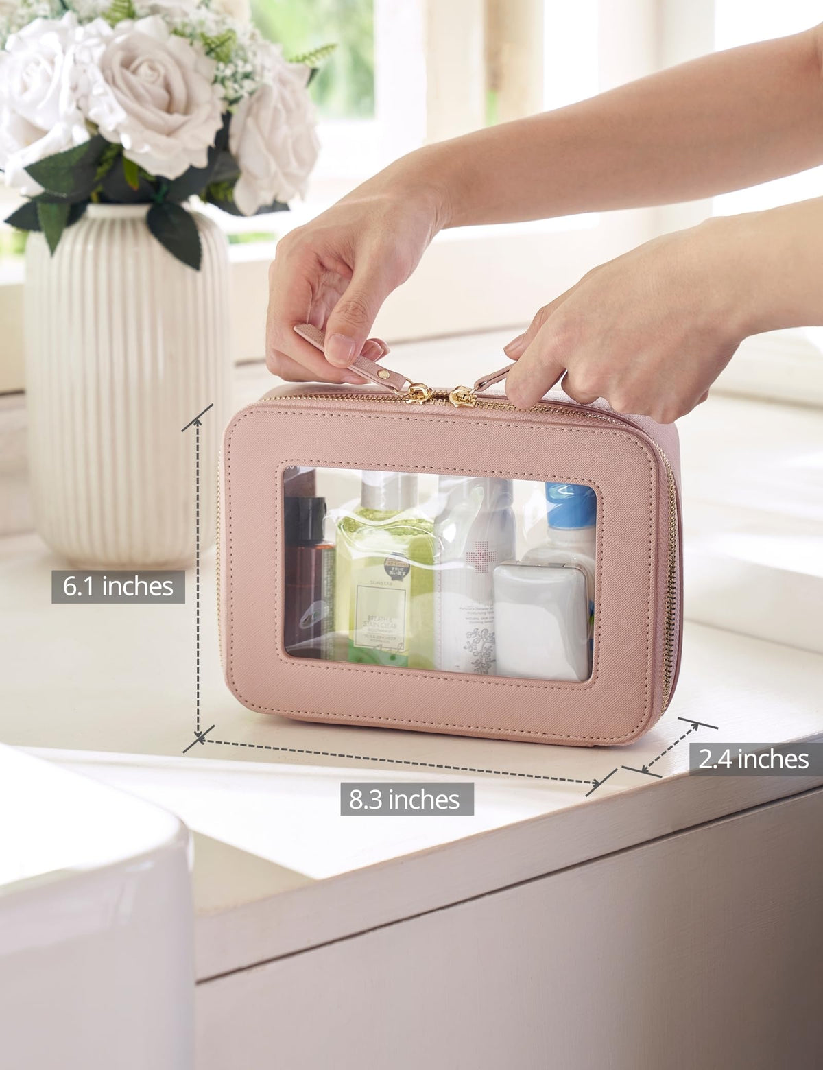Popvibe Clear Makeup Case open showing interior