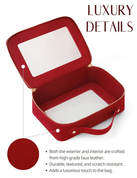 Popvibe Clear Makeup Case packed in a suitcase