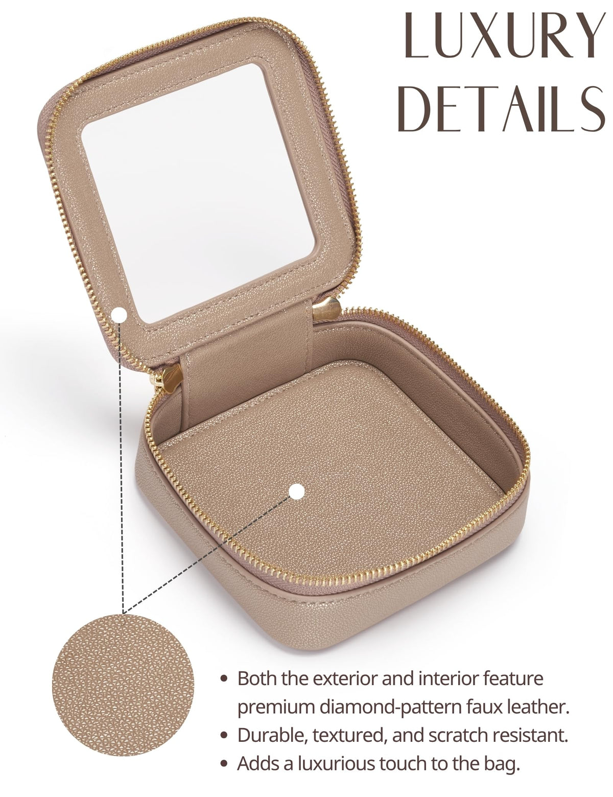 Popvibe Clear Makeup Case set in travel setting