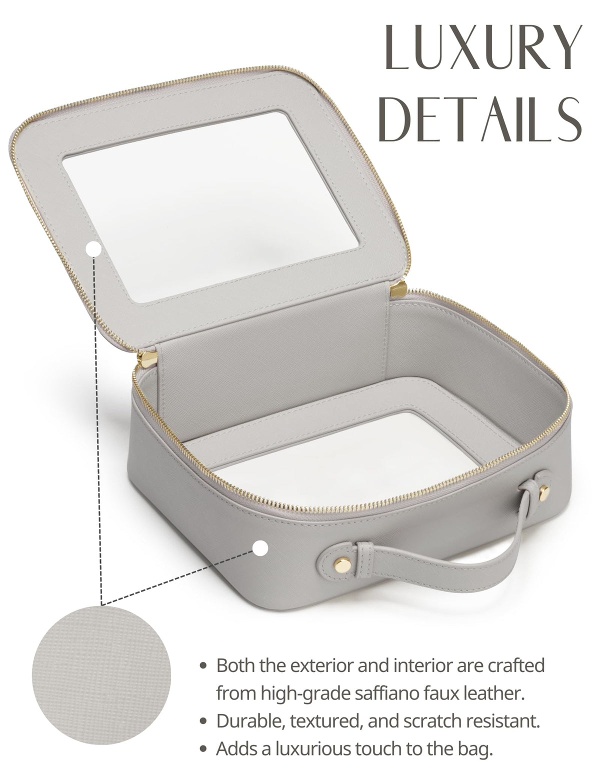 Popvibe Clear Makeup Case Set on a travel suitcase