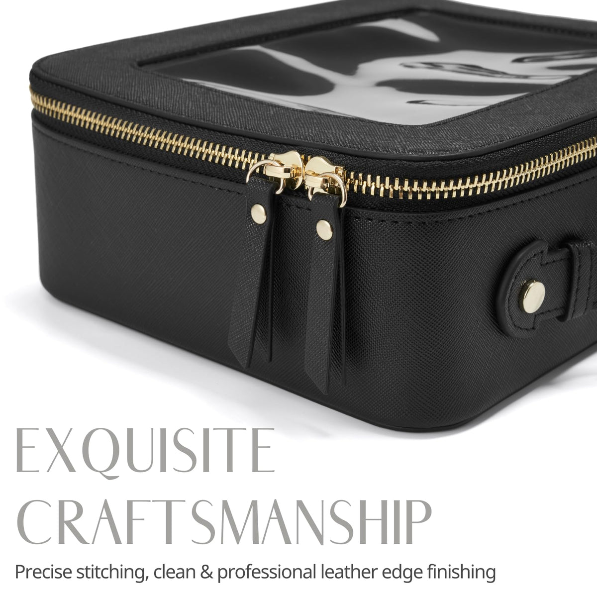 Popvibe Clear Toiletry Bag set in a stylish travel setting