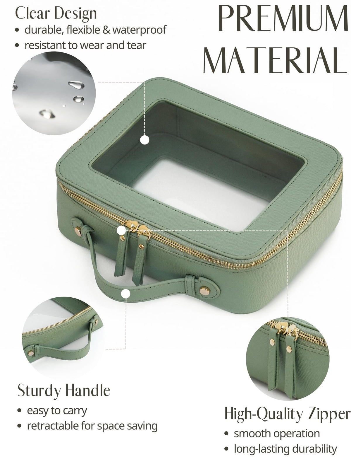Popvibe Clear Toiletry Bag set side view