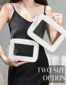 Popvibe Clear Toiletry Bag Set with jewellery and tech accessories